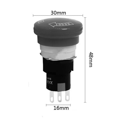 Mushroom emergency stop switch 16mm étanche bouton poussoir e-stop