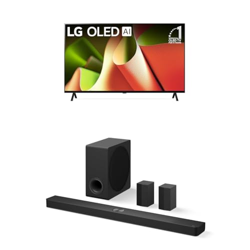 Image of LG 65-Inch Class OLED B4 Series Smart TV 4K Processor Flat Screen with Alexa Built-in (OLED65B4PUA, 2024),LG 7.1.3 ch. Sound Bar with Wireless Dolby Atmos and Rear Speakers