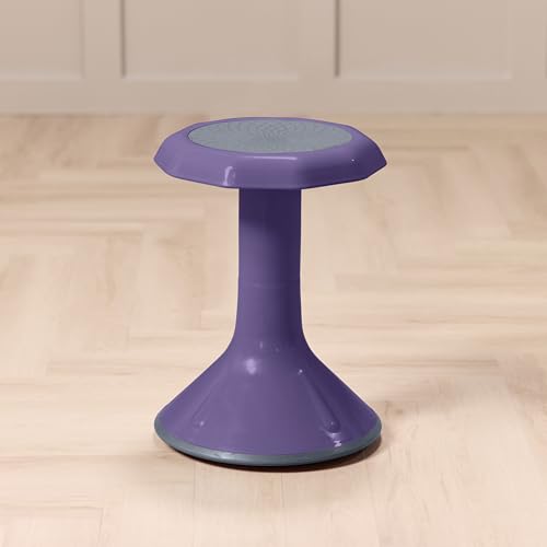 Image of Back2School Express Wobble Sensory Stool for Classroom - 18 inch Active Flexible Seating Chair for Kids, 220lb Capacity, GREENGUARD Gold Certified, Eggplant