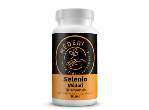 Selenio Mederi 120 comprimidos 200 mcg, 4 meses, Función normal de las tiroides, sistema Inmunológico, espermatozoides, cabello y uñas   Mineral para Hombre y Mujer, Vegano, sin gluten y sin lactosa
