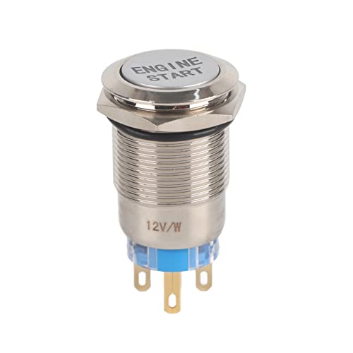 Elerose Pulsante Di Avviamento Motore 12V Con LED Bianco – Interruttore Universale In Metallo, Diametro Installazione 19mm