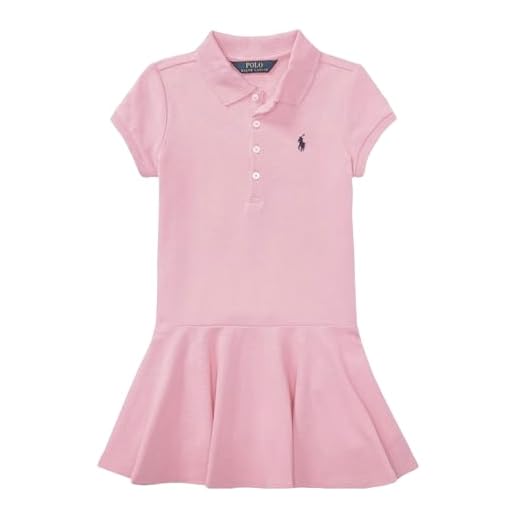 POLO RALPH LAUREN Girls Short Sleeve Mesh Kids Dress Pink (5)