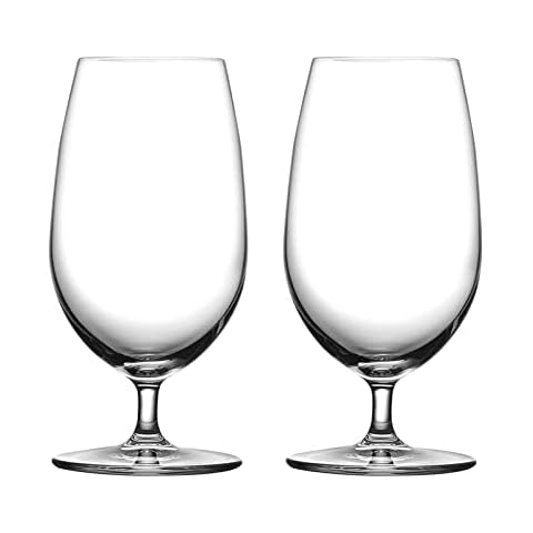 NUDE GLASS Vintage Set of 2 Beer Glasses - Vintage Crystal Pils Glasses 14 oz. (Part number: 66121-1052461) (Set of 2) - 13.86 fl oz / 2.36" / 6.34" Cover