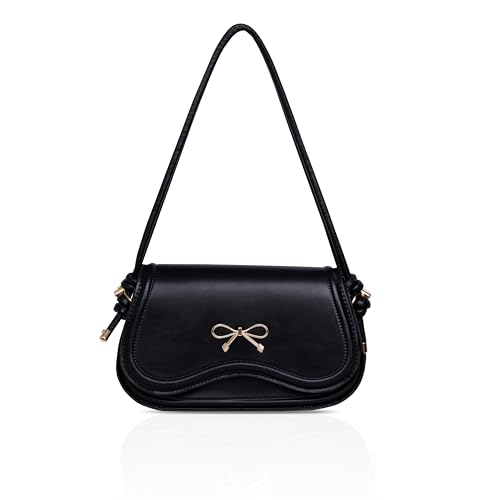 Shoulder Bag for Women Y2K Trendy Purse Vegan Leather Hobo Handbags Clutch Saddle Bag with Removable Strap