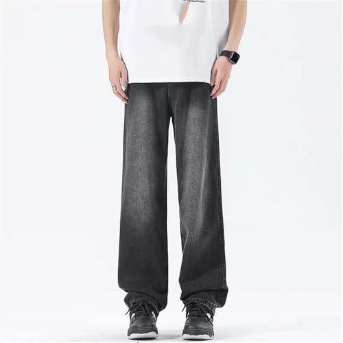 Men's Loose Straight Jeans Vintage Distressed Wide Leg Washed Denim Pants Streetwear3