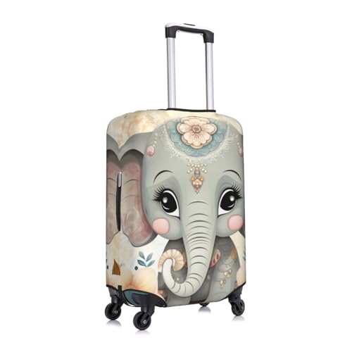 Luggage Cover Protector Cute Elephant Flower Floral Suitcase Cover With Zipper, Luggage Cover For 22"-24" Suitcase Elastic Washable Stretch Suitcase Protector For Travel Vacation3