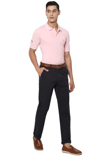 Image of Allen Solly Solid Cotton Blend Regular Fit Mens Casual Trousers