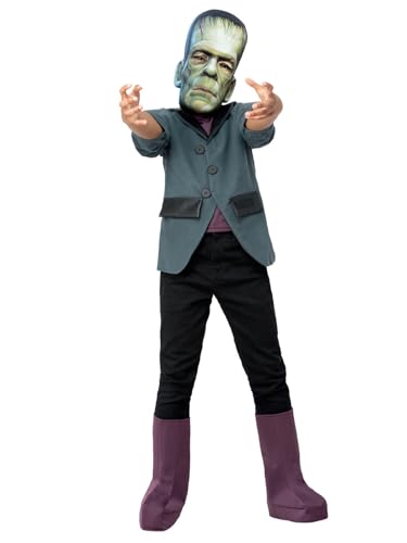 Smiffys Universal Monsters Frankenstein Costume, Childrens Jacket, Boot Covers & EVA Mask, Official License Outfit with Elastic Strap Mask & Boot Covers, Perfect for Halloween and Themed Parties