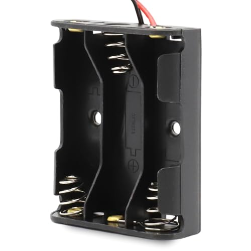 Portapila Plano AA, Soporte de Batería LR6, Caja para Pila AA LR6, Incluye Cable de 200mm, Voltaje Total: 4.5V (1.5V por Pila), Apto para 3 Pila Lr6 (FR6, HR6, LR6)