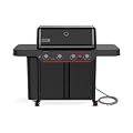 Weber Genesis® E?430 Gas Grill Stealth® Edition (Natural Gas) for Outdoor Cooking, Premium 4?Burner – Porcelain-Enameled Cast-Iron Grates, PureBlu, Sear Zone with Weber Crafted® Frame Kit