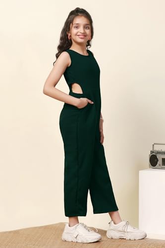 Image of Fashion Dream Girl's Ankle Length Solid Jumpsuit