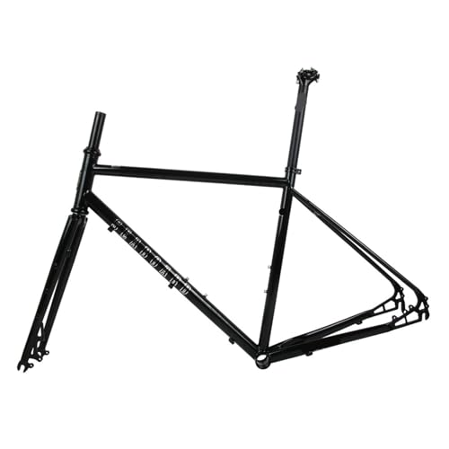 Genérico Bicicleta de Carretera CX01 con Freno Disco y Cuadro Acero, Mango Curvo, Universal, Todoterreno(B with Seat Tube,50cm)