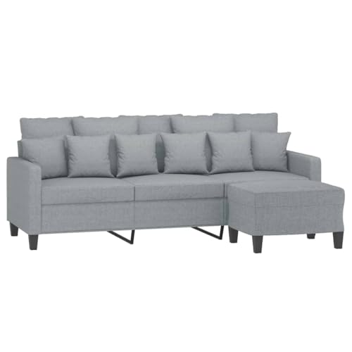 KLYEON 3-Sitzer-Sofa mit Hocker Hellgrau 180 cm Stoff,Modernes 3er Sofa mit Hocker Gemütlicher Sitzkomfort für Entspannung und Unterhaltung Wohnzimmer, Sofas – Bild 5