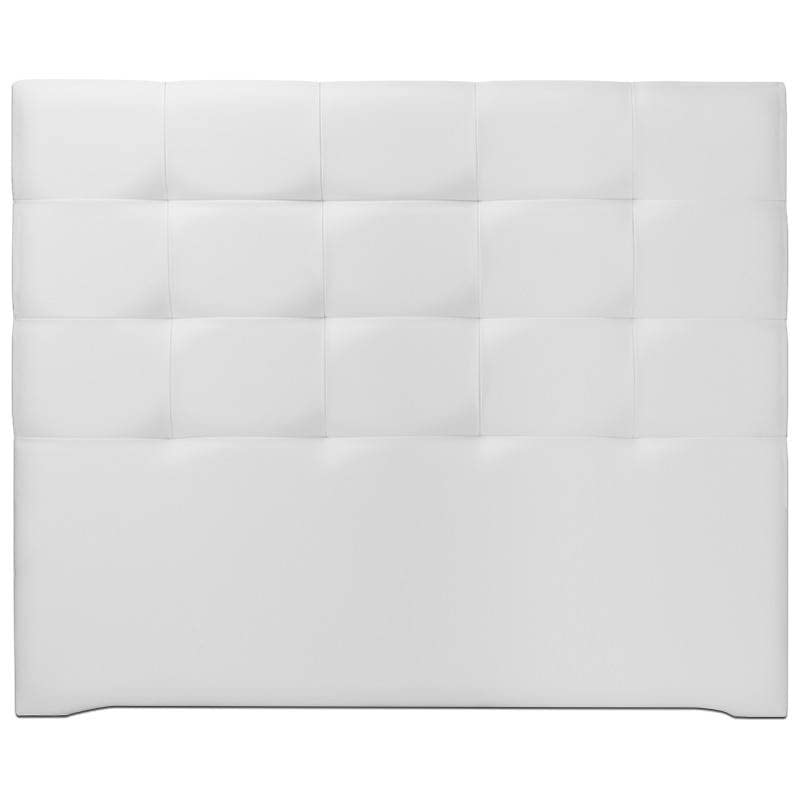 Ventadecolchones - Cabecero Tapizado Acolchado de Dormitorio Modelo Tablet Largo en Polipiel Blanco y Medida 151 x 125 cm para Camas de 135 ó 150 cm