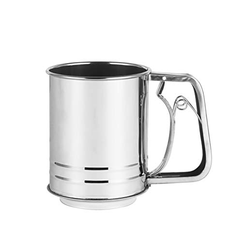 Tamiz de Harina, Tamiz de Harina de Acero Inoxidable Draga de Harina con Una Sola Manija Taza de Tamiz para Glaseado Tamiz de Azúcar Harina de Tapioca Harina de Coco Harina de Pastel