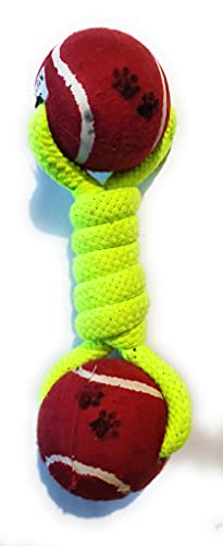 Image of Chew Dog Toys Knotted Dumball Cotton Poly Mix Chew Toys Pack of 2 - Suitable for Small and Medium Puppies Improve Dental Health Hand Made Toys