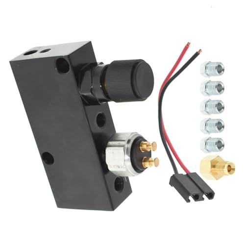 Labwork Adjustable Proportioning Valve & Distribution Block - Brake Disc/Drum with Stainless Steel Fittings for 3/16 Brake Line, Light Switch & Wiring Pigtail
