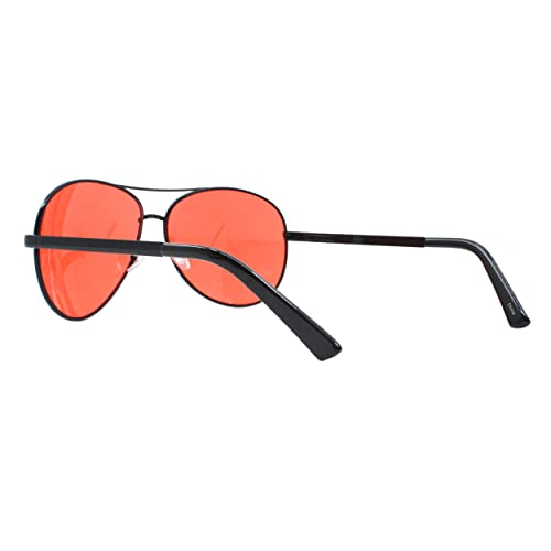 Oversized Cop Pilot Sunglasses Red Lens UV400 Unisex Spring Hinge3
