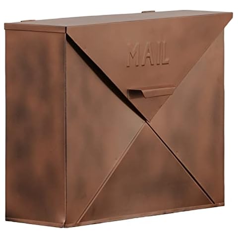 Benjara BM15926 Copper Mail Box Cover