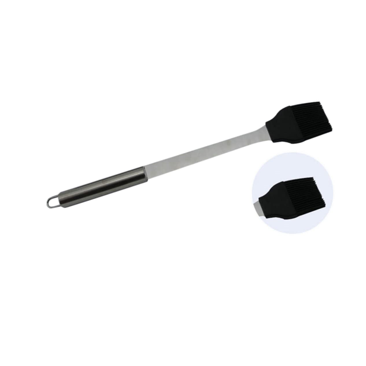 Set Utensili Barbecue in Acciaio Inox 5 Pezzi Nero | Custodia Oxford Inclusa, Spatola Pinza Forchetta Coltello Spazzola, Formato Compatto