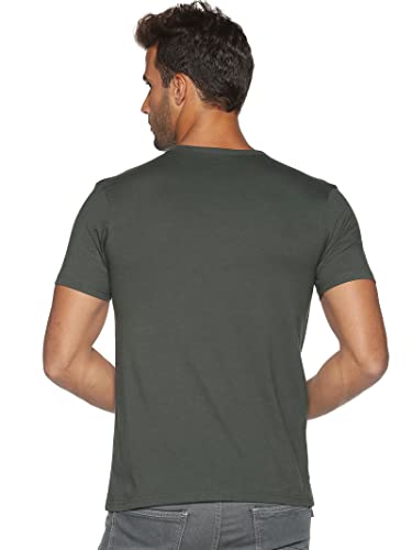 Image of ECOLINE Clothing Men's Cotton Solid Regular Fit V Neck Half Sleeve T-Shirt