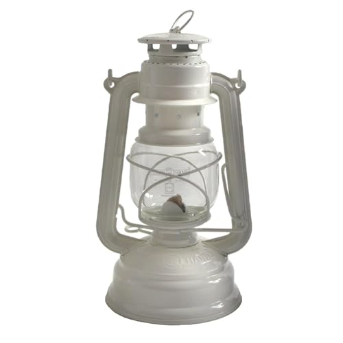 Feuerhand Sturmlaterne Baby Special 276 - Made in Germany seit 1893 - Petroleumlampe aus pulverbeschichtetem Stahl und bruchsicherem Glas - Weiß
