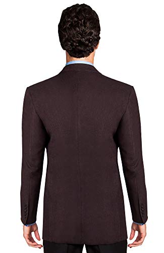 Men's Slim Fit Notch Lapel Coat - Two Buttons Wool Mens Tweed Blazer Single Breasted3