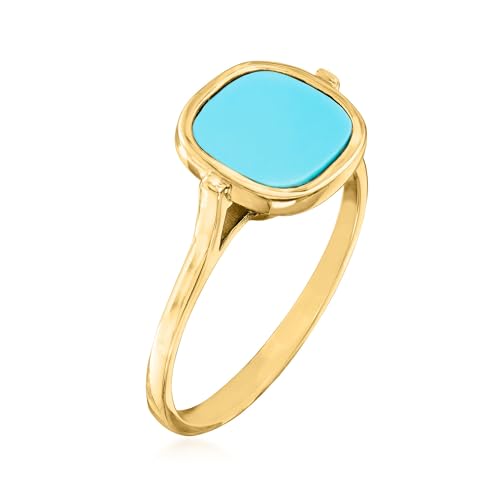 Ross-Simons Italian Turquoise Ring in 14kt Yellow Gold3