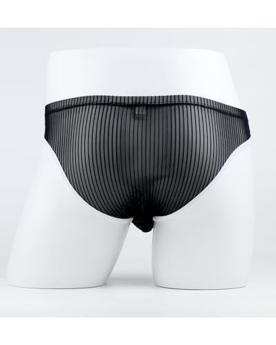 ZONBAILON Mens Bikini Pouch Underwear Sexy Stripe Low Rise Briefs Mesh Panties Breathable Cool S-2XL3