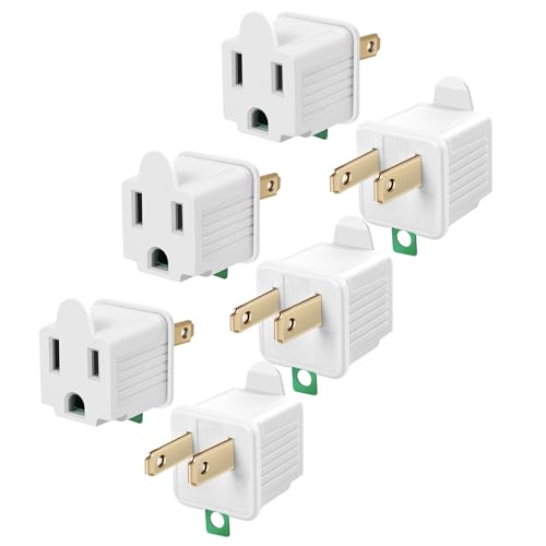 FiiMan 2 Prong to 3 Prong Outlet Plug Adapter, Three Prong to Two Prong Adapter Converters for Wall...