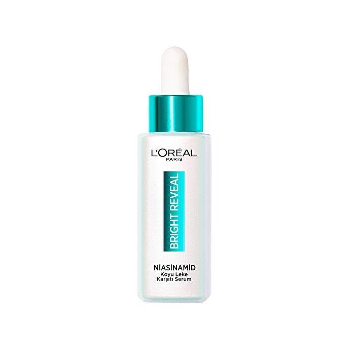 L'Oreal Paris Bright Reveal Sivilce, Güneş, Yaşlanma Lekelerinde Etkili Koyu Leke Karşıtı Serum, 10% Niasinamid, 30 ml