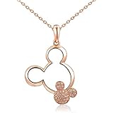 ミッキーペンダントネックレス 宝石付き レディース & ガールズ (ローズゴールド), 金属