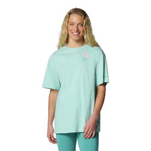 Columbia Women's Rolling Bend Graphic Oversized Tee, Spray/Floral Fun, Large