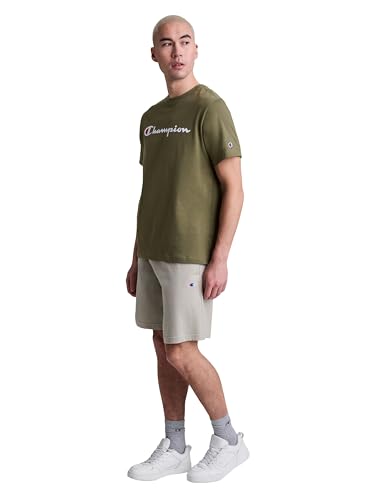 Image of Champion Men's Graphic Short Sleeve T-Shirt, Standard Fit, Classic Script Logo, Midweight 100% Cotton