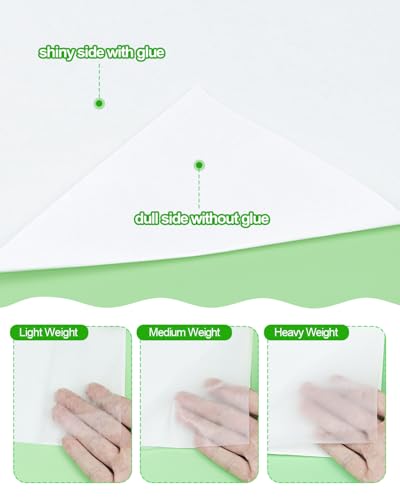 Plantional P2209AS02-H Double Sided Iron On Adhesive Sheets: 20 Pcs Heavy Weight A4 Size Double-Sided Press-On Patch Heat Melt Fabric Glue Sheet Permanent Fusible Adhesive Sheets thumb #4