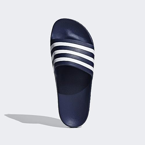 adidas Unisex Adilette Aqua Slide Sandal, Dark Blue/White/Dark Blue, 9.5 US Men | Image 4