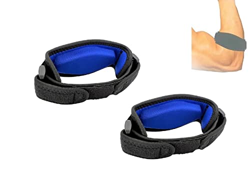 JGR SELECT Coderas Epicondilitis - Cintas Codo Tenista - Pack 2 Unidades Antideslizantes, Ajustables - Coderas Tendinitis - Banda Codo Tenista, Golf, Cricket, Pesas (Azul)