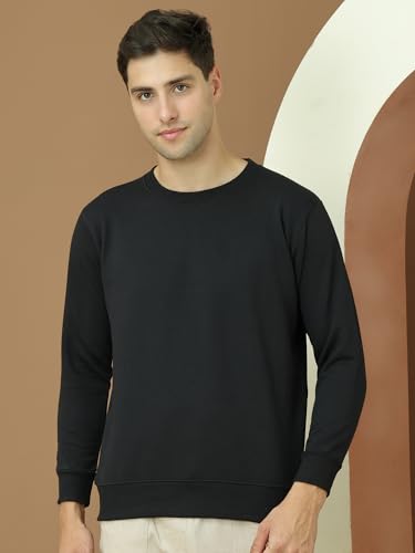 Image of Mack Jonney Fleece Regular Fit Solid Round Neck Sweatshirt for Men-MACK639877