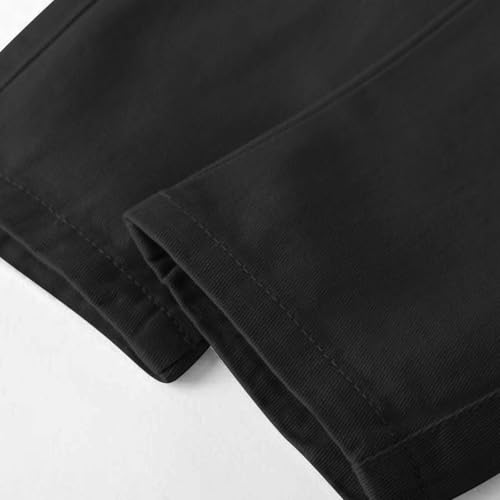 Boys Cargo Pants Trendy Solid Color Elastic Waist Trousers with Multi Pockets Soft Comfy Lounge Sweatpants 3-14Y4