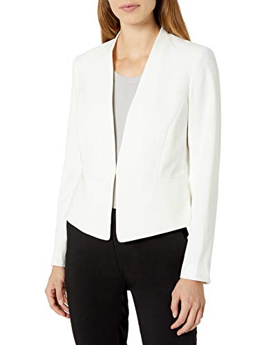 NINE WEST Women's BI Stretch Solid KISS Front Jacket, Lily, 12
