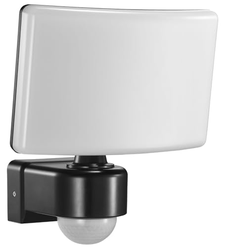 ‎Faretto da esterno LED “EL HOME” ML-40B7 con sensore di movimento 10 m / 240° PIR, 30W, 2200lm, sensore crepuscolare, IP65, AC 230V - per uso esterno, applique, lampada da giardino, faretto - nero
