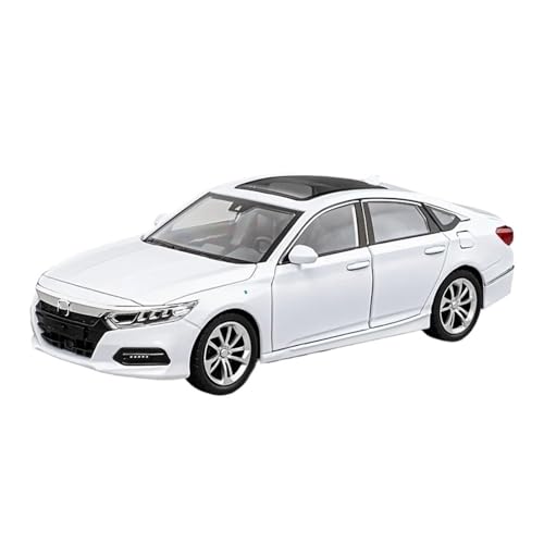 Voiture miniature Honda Accord 1:24 en métal blanc pour décoration de bureau et étagère
