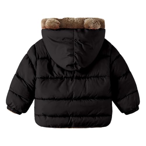 Winter Down Coats for Baby Boys Girls Warm Thick Fleece Lined Puffer Padded Jacket Kids Faux Fur Bear Hoods Cute Outerwear2