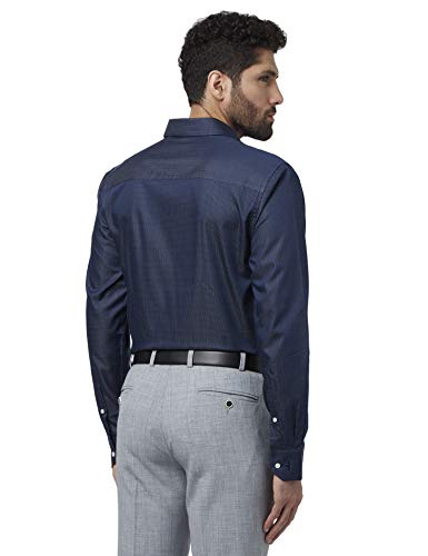 Image of Park Avenue Slim Fit Solid Dark Blue Shirt