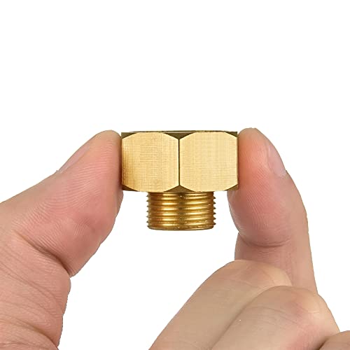 4 pack Brass Pipe Fitting，Water pipe adapter, G1/2 inch Female to 3/8 inch Male Reducer Adapter,Compression Fitting for Kitchen Bathroom Faucet, Pipe Connector with Rubber Washer.