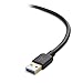 Cable Matters Long USB to USB Extension Cable 10 ft (USB 3.0 Extension Cable/USB Extender) in Black for Webcam, VR Headset, Printer, Hard Drive and More - 10 Feet