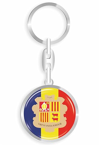 daged Andorra Porte-clés en métal effet 3D + autocollant – RD, multicolore, 33mm