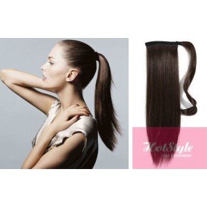 HOTstyle - Clip in ponytail wrap/braid hair extension 24" straight - dark brown