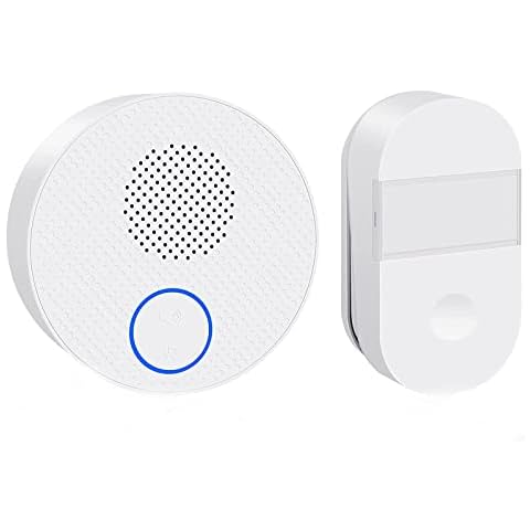 Battery wireless doorbell, wireless outdoor bell, waterproof, 300 m, 38 chimes, 4 levels and LED flash, suitable for DIY type plates in home. 98275+90047 (white) Cover