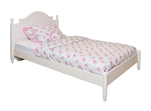 Homes r us CLOVIS Collection Single Bed - White/Pink - Mattress size 120 x 200 cms (not included)